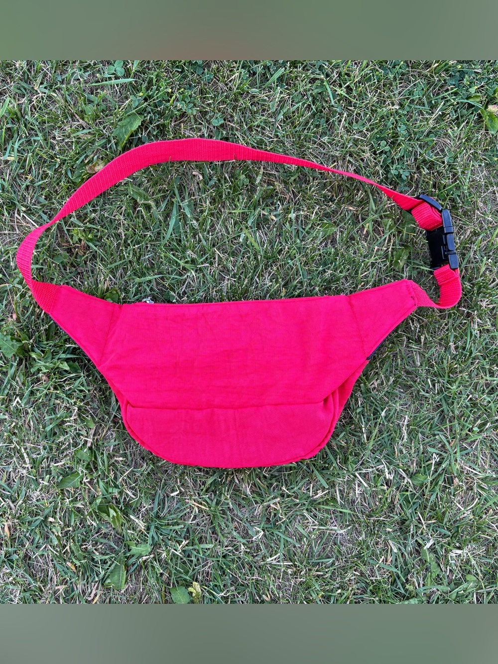 Vtg Mondo Fanny Pack Belt Bag Adjustable Red Black Three Compartments Retro 90s - Picture 2 of 13